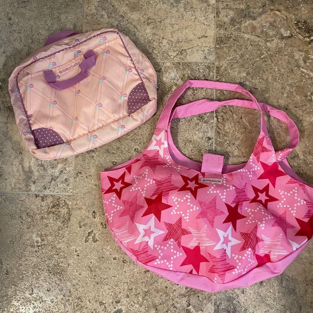 American Girl bag and Bitty baby diaper bag bundle.